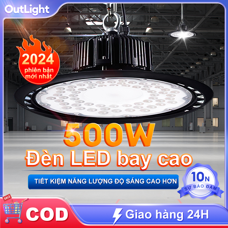 Đèn nhà xưởng đèn led highbay 500w led ufo đèn led nhà xưởng công bảo hành 12 tháng đèn pha led ngoài trời ip66 chống thấm đèn hắt sân vườn