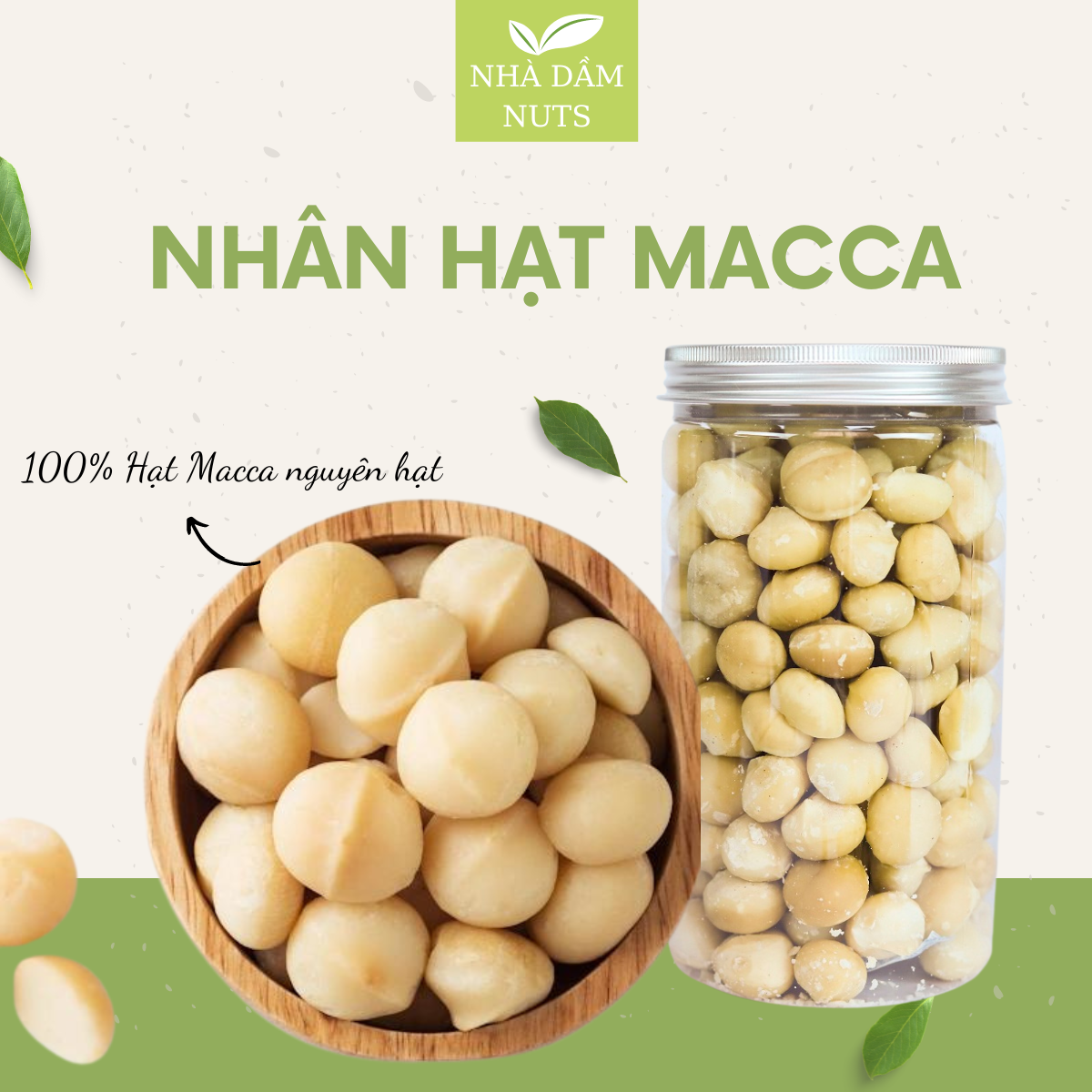 Nhân macca sấy hạt macca tách vỏ sấy chín daklak to giòn loại 1 - nhadamnuts