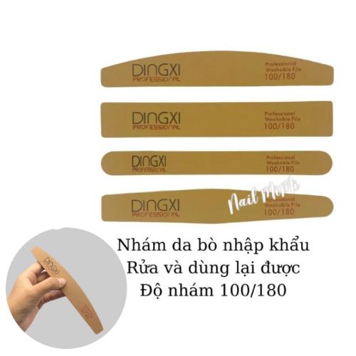 Dũa móng DINGXI nhám da bò , dũa móng nail xịn màu nâu