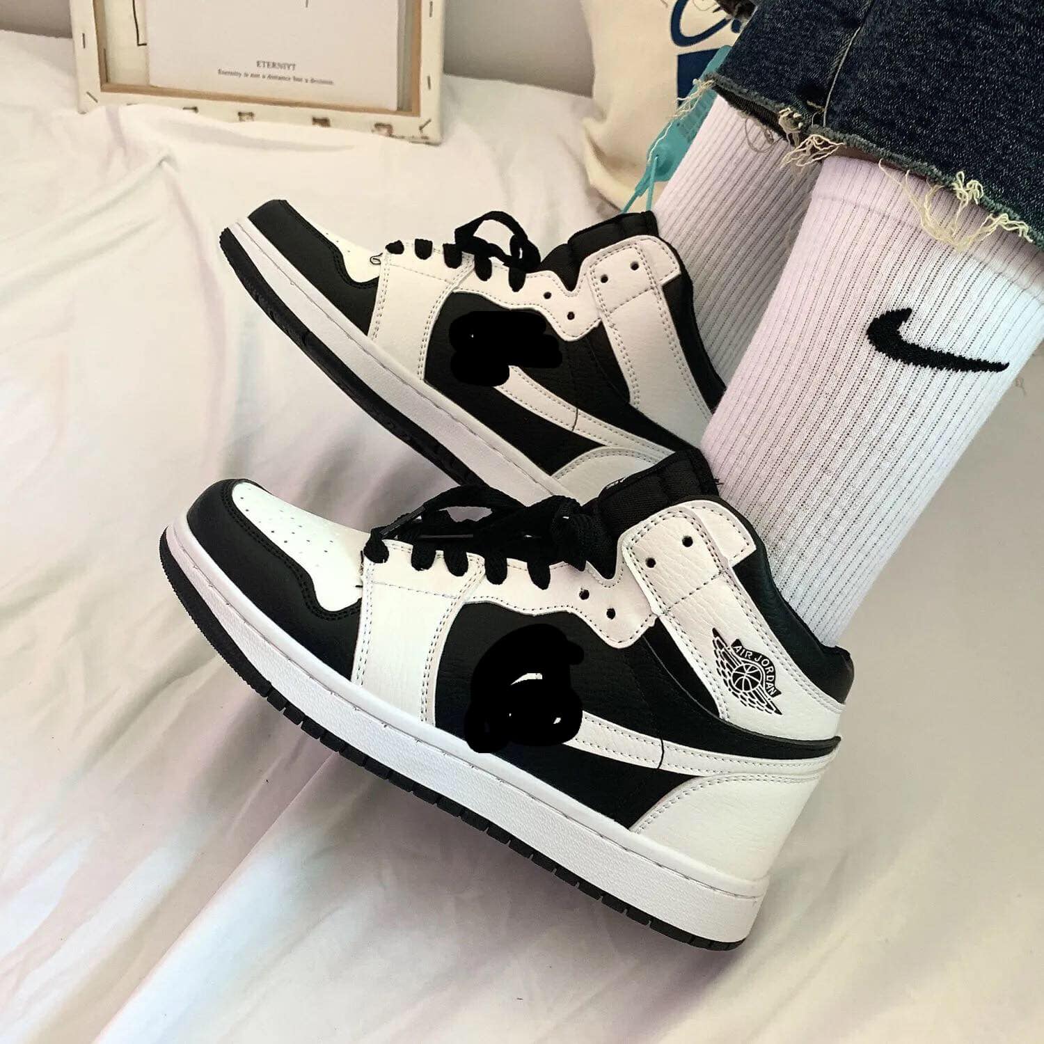 Giày sneaker jd panda trắng d&p hàng siêu cấp