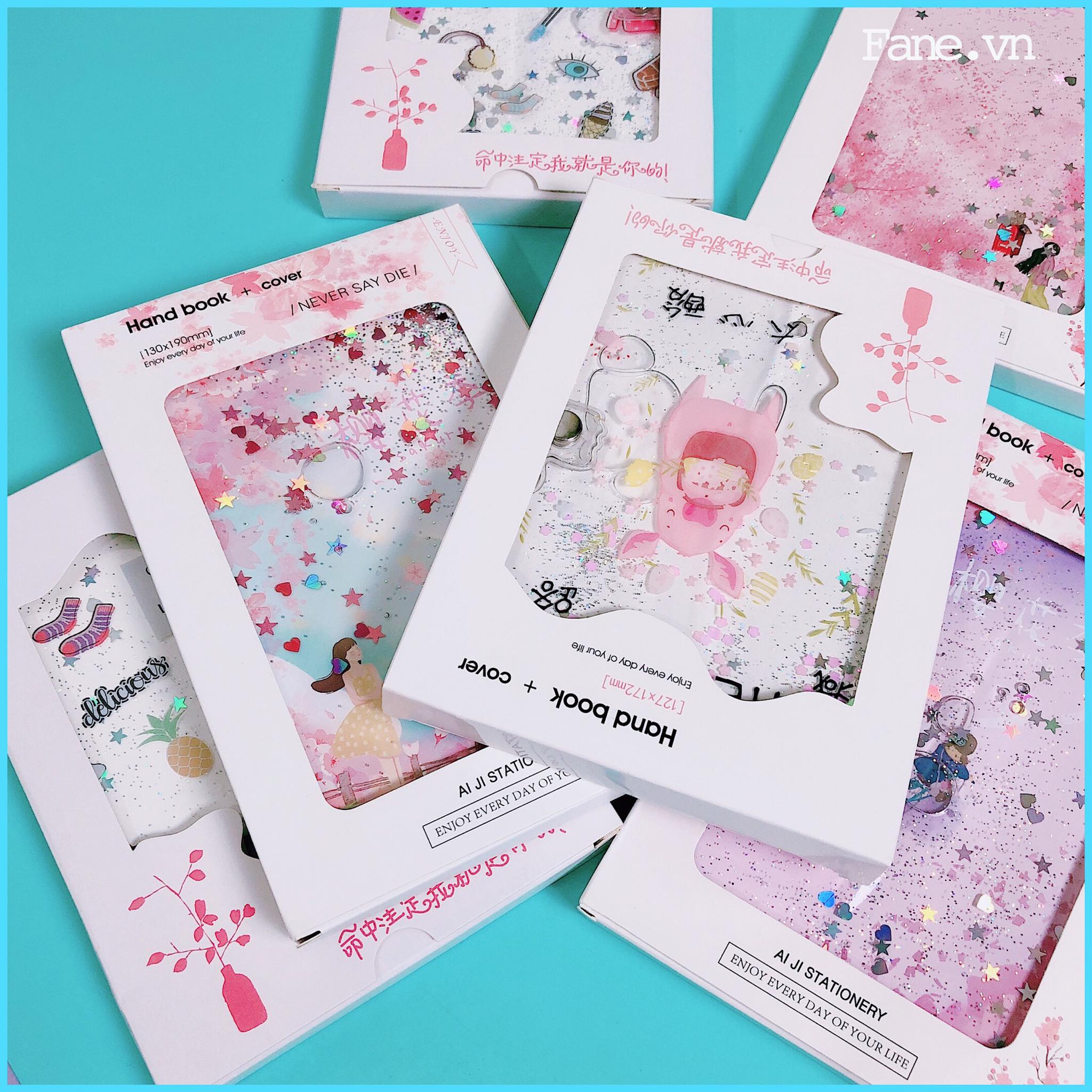 Sổ tay cute loại to, sổ tay vintage A5 bìa nhũ chảy mã SEP23
