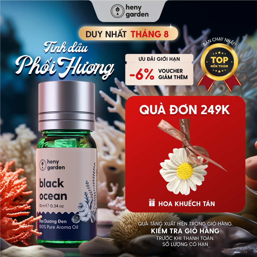 Tinh Dầu Thơm Xông Phòng 3 Tầng Hương HENY GARDEN Giúp Thư Giãn, Làm Thơm, Khử Mùi Phòng 10mL