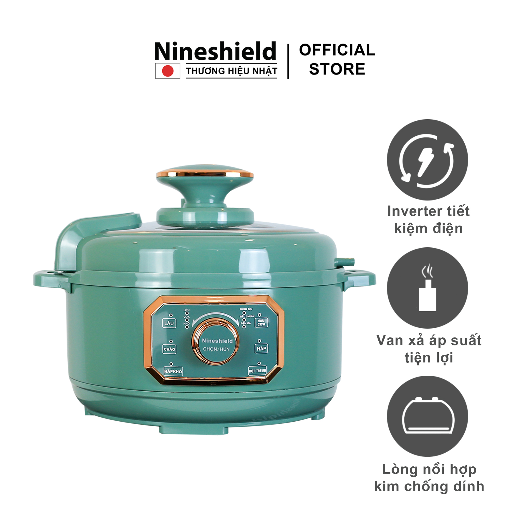 Nồi Áp Suất Điện Đa Năng 2 in 1 Nineshield 4L - Bảo hành 12 tháng