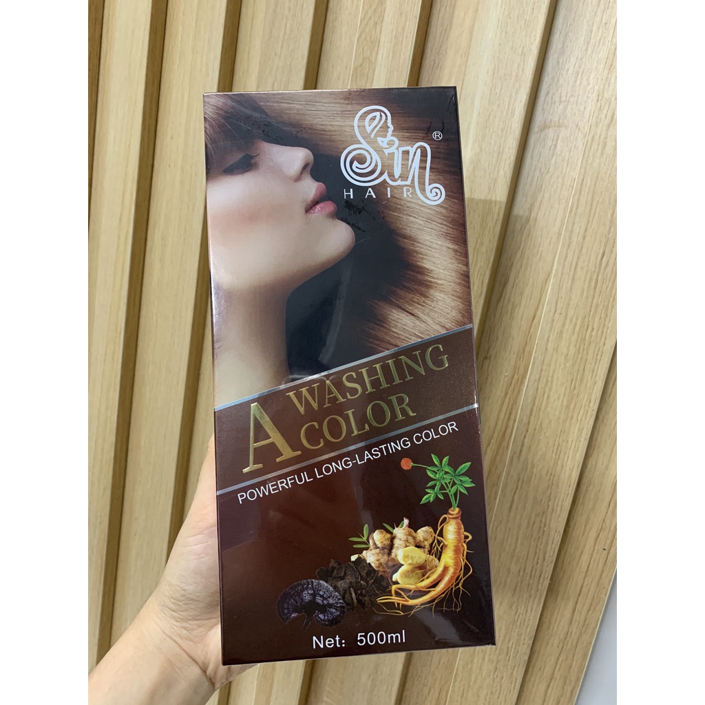 Dầu gội phủ bạc Sin hair nhân sâm số 1 Nhật Bản - tóc đen, tóc nâu đều màu tự nhiên 500ml