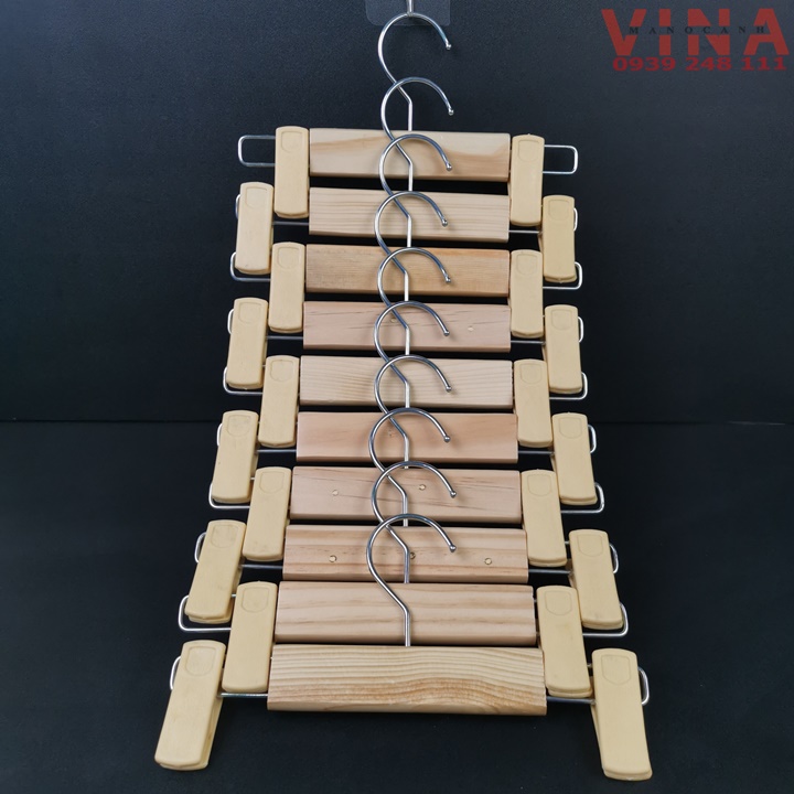 Móc kẹp gỗ trẻ em 25cm - móc gỗ treo quần áo shop thời trang.