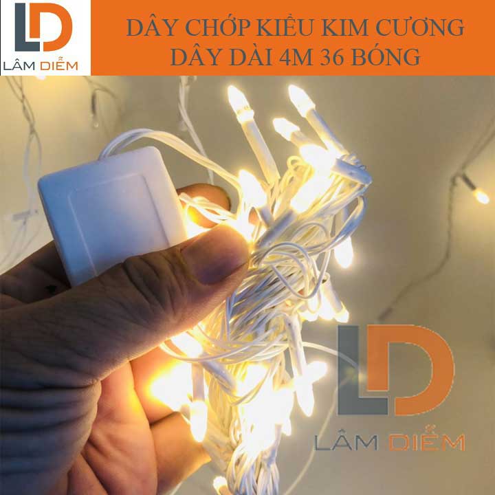 Đèn trang trí đèn led dây chớp nháy dài 4m5 kiểu kim cương nhọn