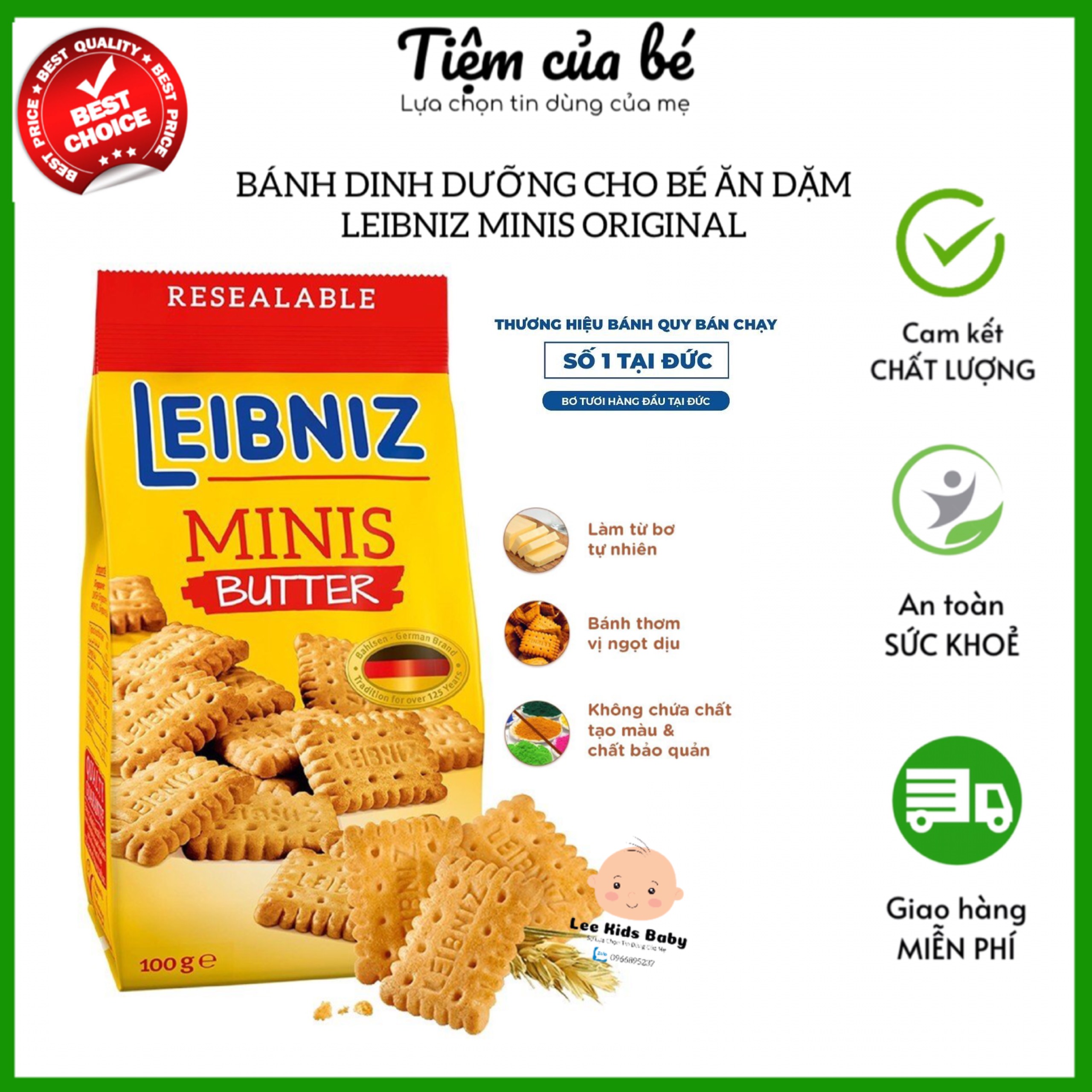 HÀNG NHẬP KHẨU Bánh qui dinh dưỡng cho bé lười ăn Leibniz Minis Butter