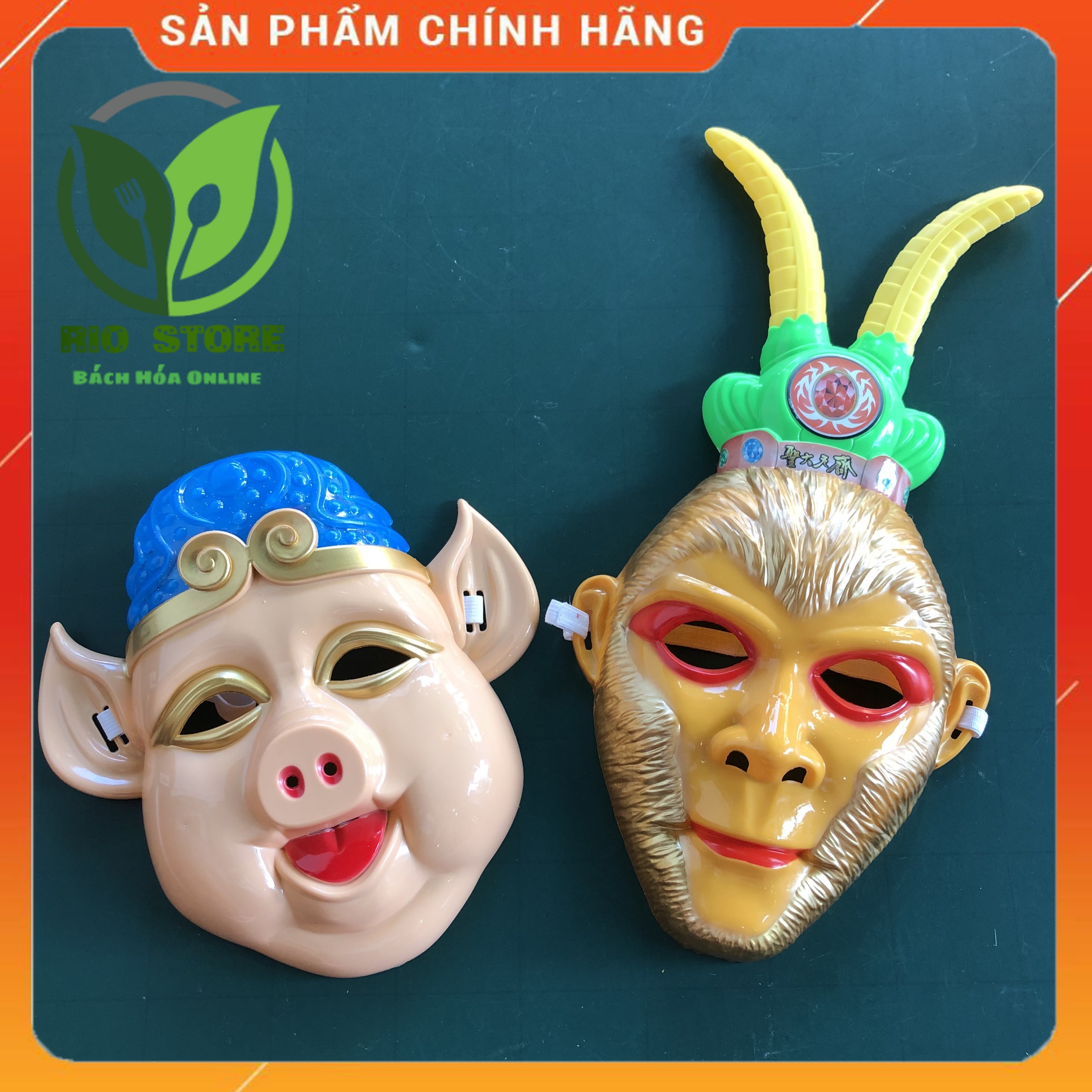 Mặt nạ Tôn Ngộ Không - Trư Bát Giới có nhạc có đèn phát sáng hóa trang Trung thu , Halloween cho bé Rio Store