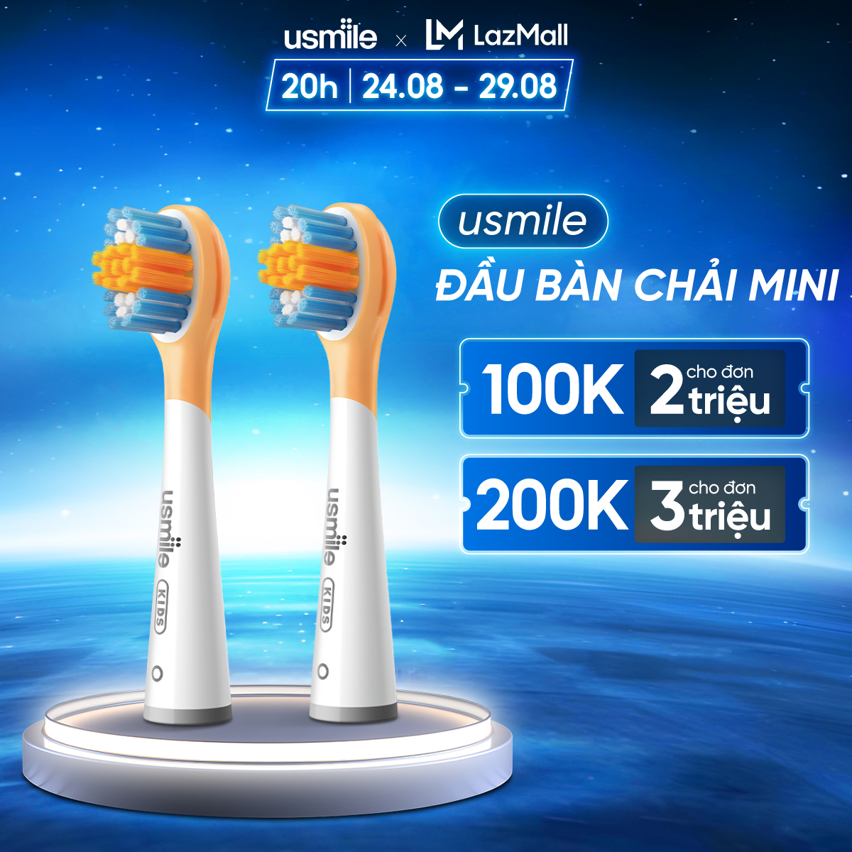 Đầu bàn chải đệm khí usmile mini cho trẻ em - Phụ kiện chính hãng