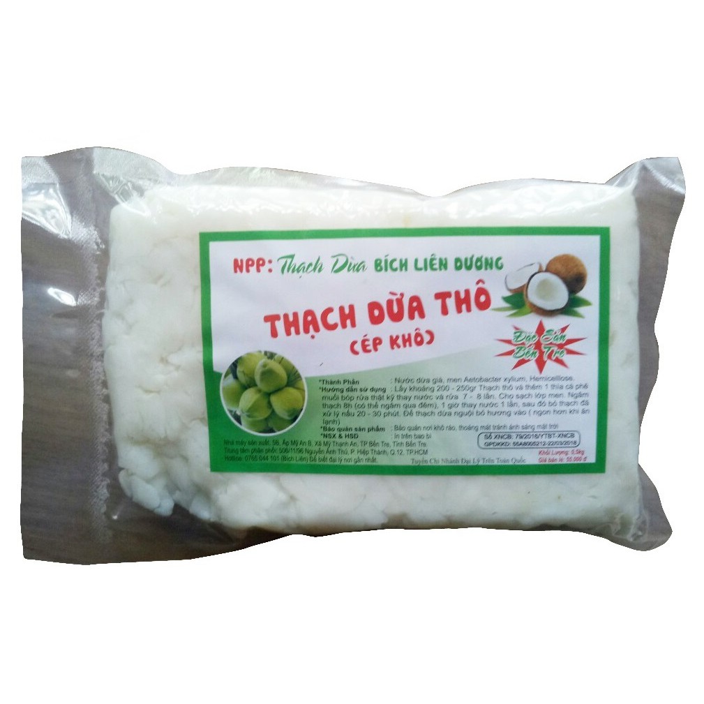 [HCM]1kg thạch dừa thô ép khô đặc sản bến tre tặng hương dừa Shop Haimy - đồ ăn vặt