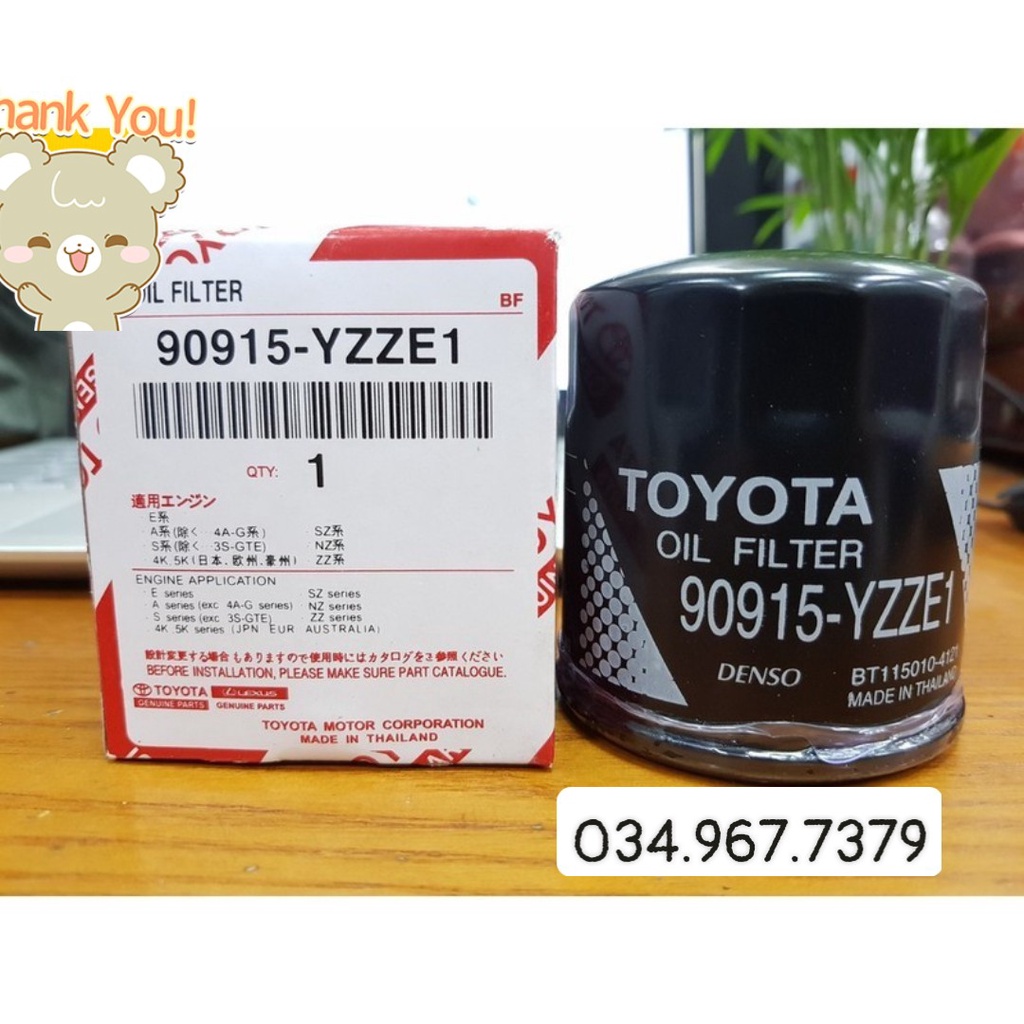 Lọc Nhớt Loại Chất Lượng Tốt Xe Vios, Altis, Camry, Wigo, Rush, Yaris. Mã Sản Phẩm: 90915-Yzze1