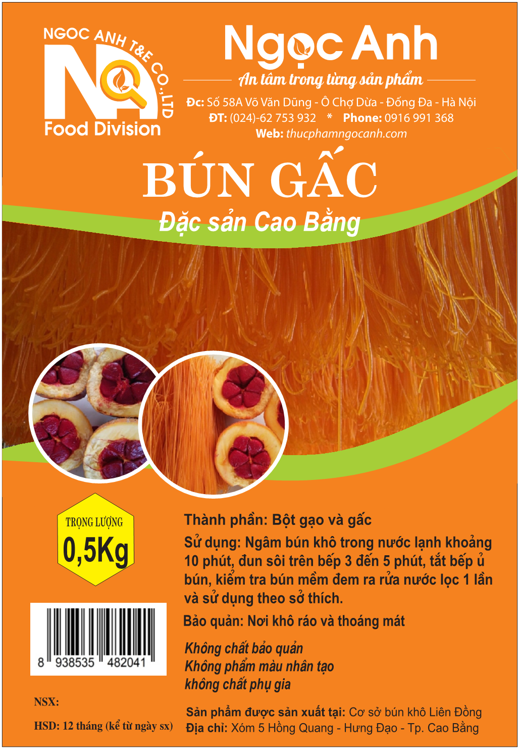 Bún gấc 500g - VT00001