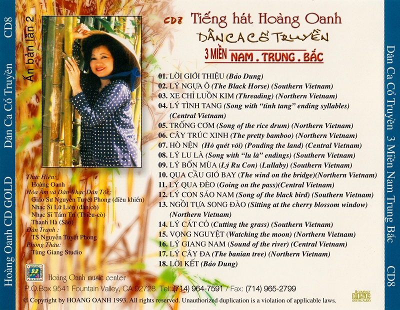 [MDCD] Đĩa CD Hoàng Oanh Dân Ca Cổ Truyền Nam Trung Bắc
