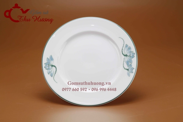 Đĩa tròn hoa sen vẽ tay