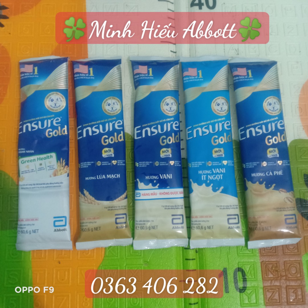 Combo 40goi - 2424g Sữa bột Ensure Gold hmb gói 60,6g chọn vị cho người lớn