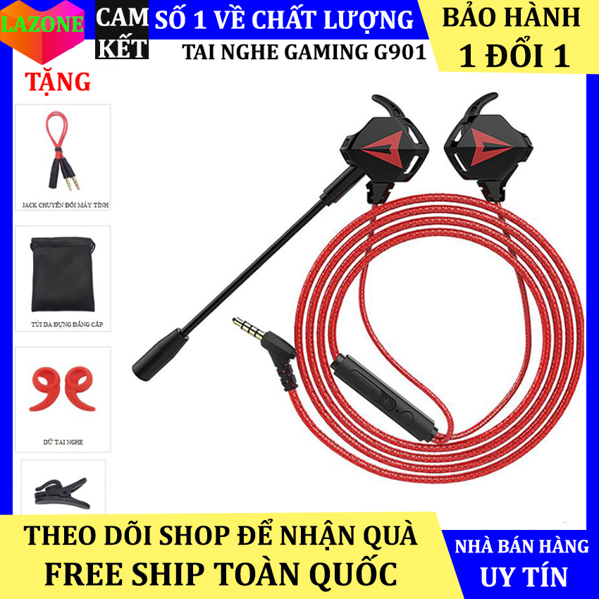 [ĐẲNG CẤP GAME PRO] Tai nghe Gaming có mic G901 Jack 3.5mm; tai nghe chơi pubg, game mobile…; tai nghe gaming PC, tai nghe jack 3.5mm; tai nghe nhét tai gaming; tai nghe gaming cho điện thoại; tai nghe máy tính laptop có mic