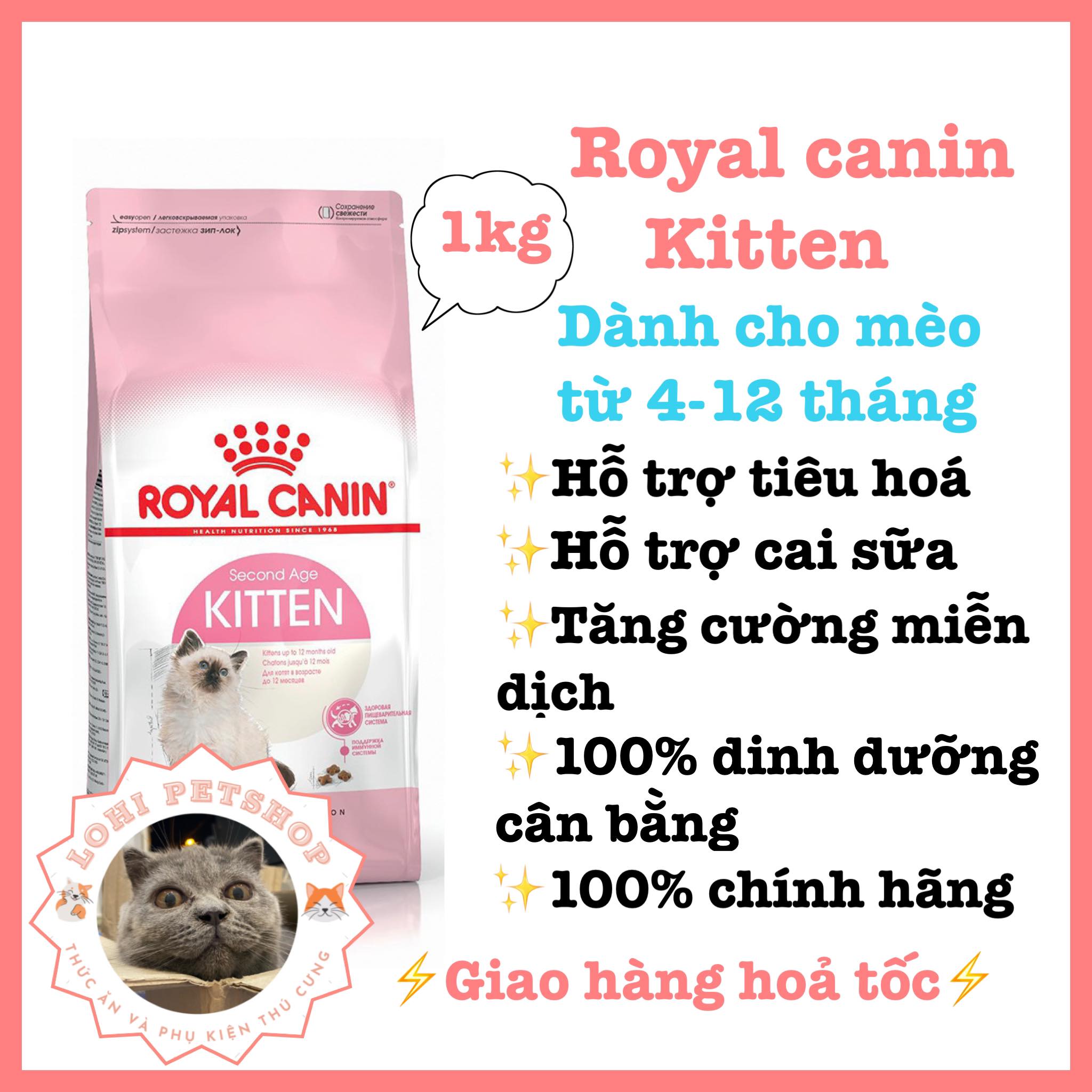 Thức ăn hạt royal canin kitten 1kg cho mèo