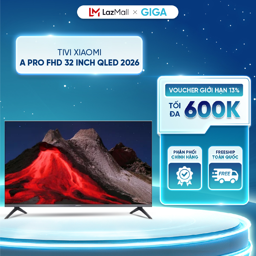 Xiaomi a pro FHD 32inch QLED 2026 4K Ultra HD TV-Google TV-eye protection technology, minimize blue light Giá 3,990,000 Đồng*Miễn phí vận chuyển