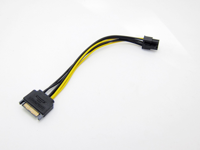 Cáp chuyển nguồn SATA ra nguồn phụ 6 pin cho VGA