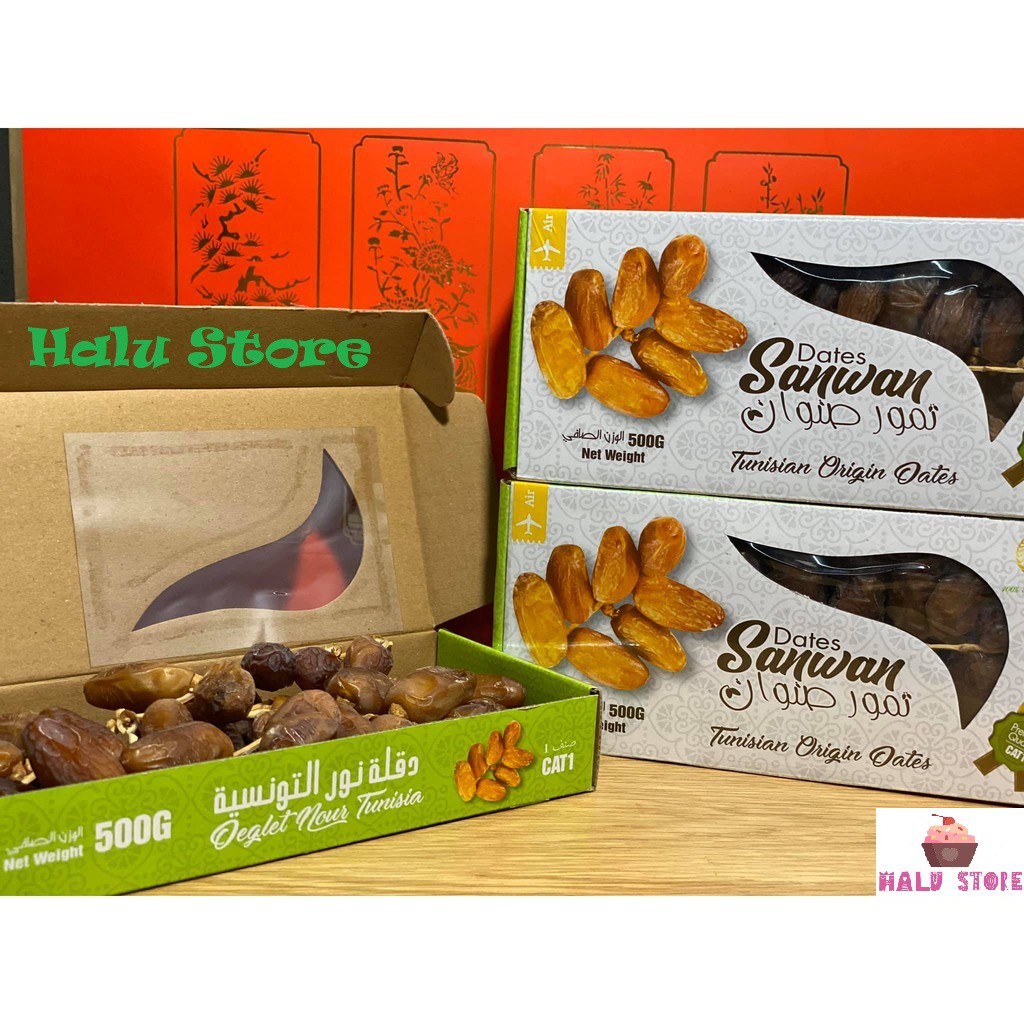 [HCM][SIÊU HOT] Chà Là Nguyên Cành Sấy Dẻo Dates Sanwan Tusnisia hộp 500g