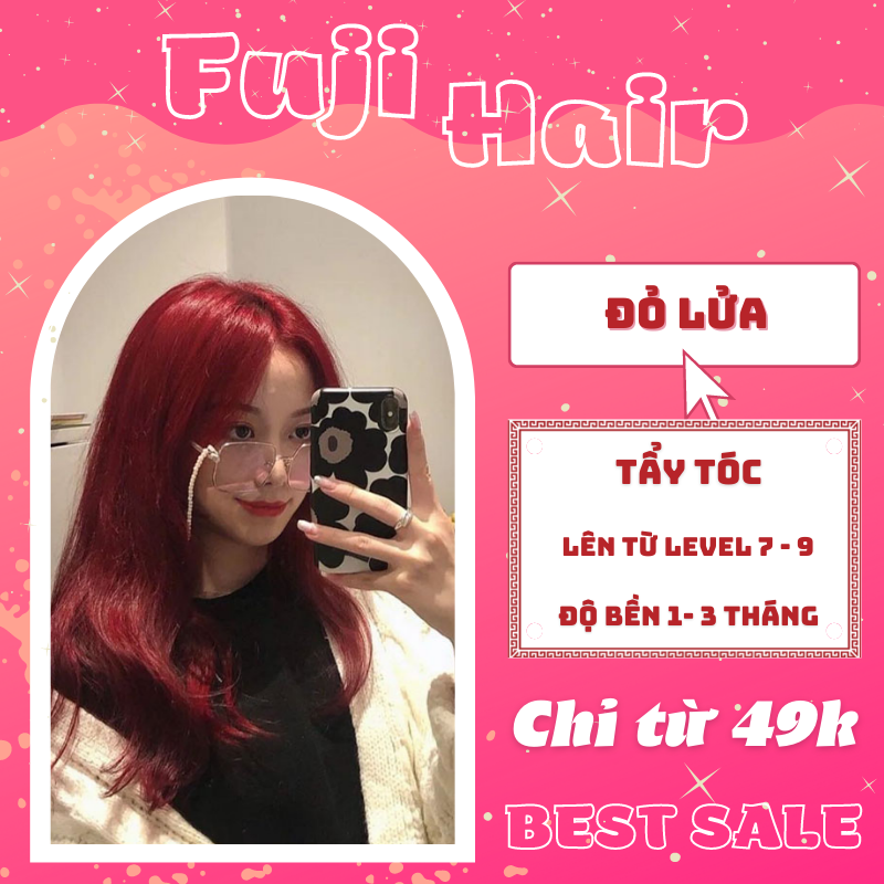 Thuốc nhuộm tóc màu đỏ lửa cần tẩy nhuộm tại nhà | fujihair