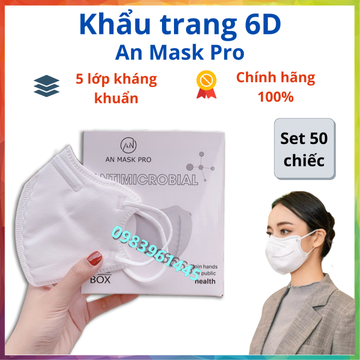  Sỉ 100 chiếc Khẩu Trang N99 6D AN Mask Pro 5 lớp lọc kháng khuẩn công nghệ nano 