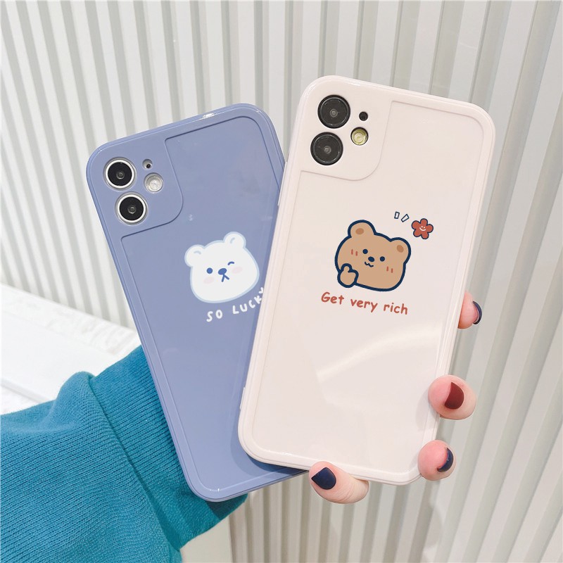Ốp lưng iphone viền nổi bóng Gấu Soso 6/6plus/6s/6splus/7/7plus/8/8plus/x/xr/xs/11/12/pro/max/plus/promax VNB182