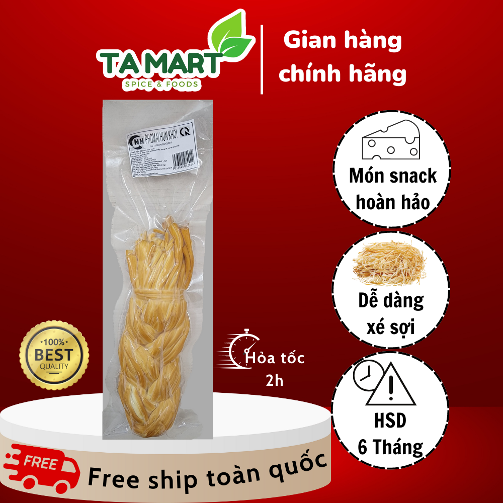 Phô mai dây hun khói nhập khẩu Nga 200gr (Phô mai sợi xông khói) - Imported Russian Smoked string cheese - Chay/Mặn dùng được