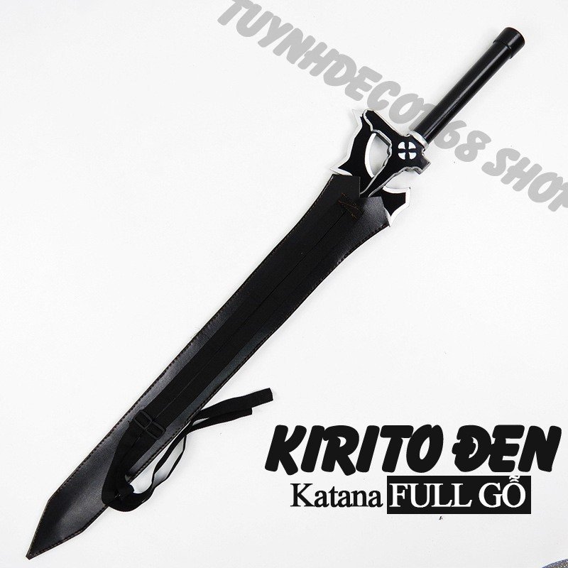 Tặng kệ + Freeship Kiếm Kirito lưỡi Gỗ cao cấp dài 104cm (Không làm bằng kim loại)