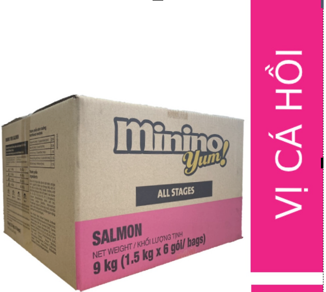 9kg Thùng 6 gói Thức ăn cho mèo Minino Yum 1.5kg