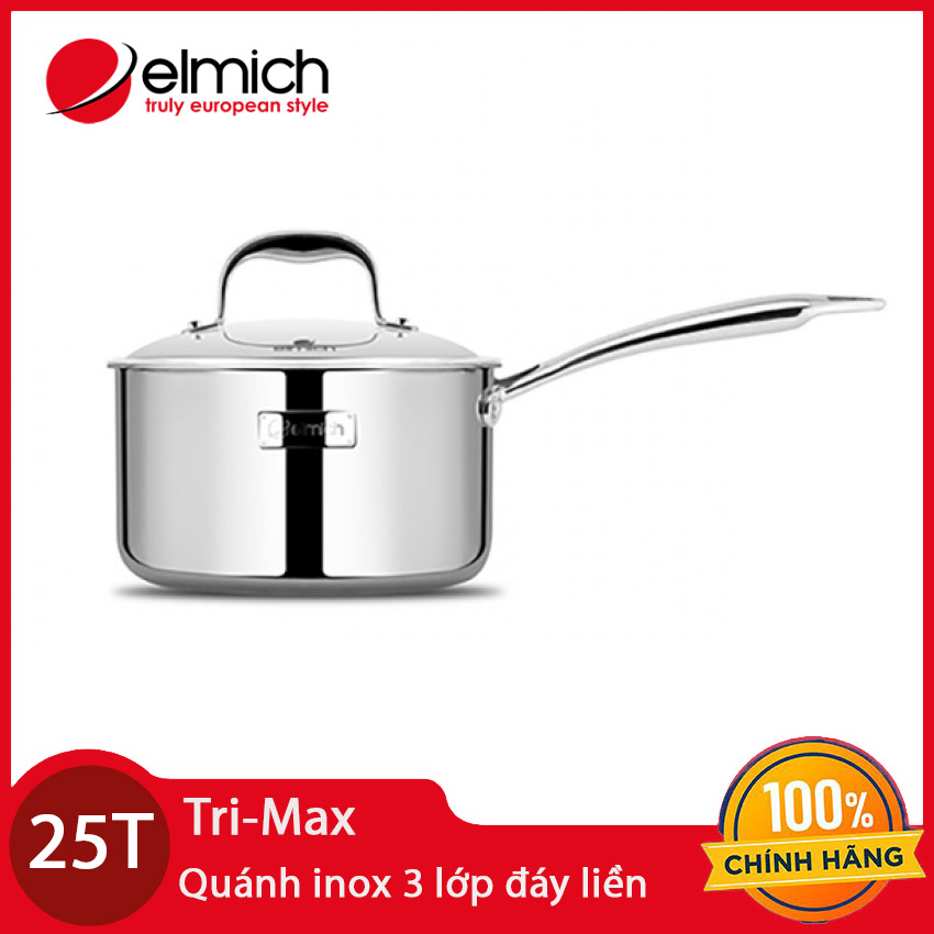 Quánh inox 3 lớp cao cấp Elmich Tri-max XS EL3745 size 16cm/ Smartcook SM3283 size 14cm  hàng chính hãng bảo hành 25 tháng