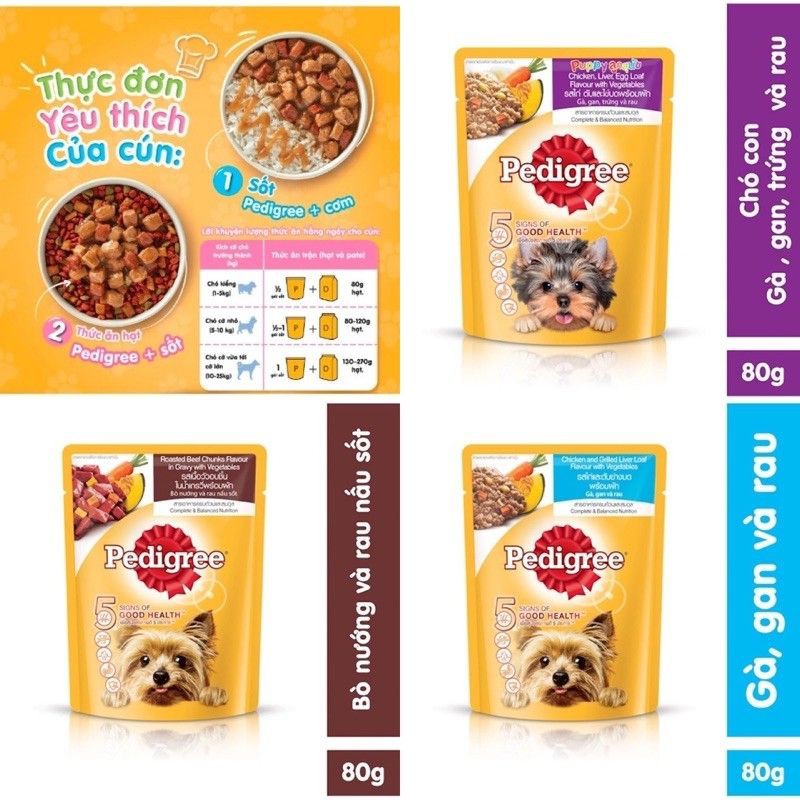 Pate pedigree cho chó gói 80g - thức ăn cho chó cao cấp từ thái lan