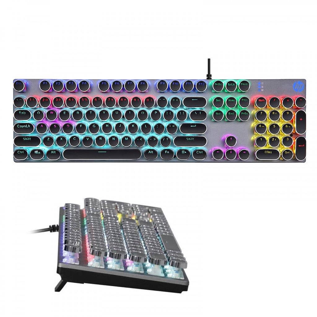 Bàn phím cơ HP gaming có đèn led 7 màu nhiều chế độ chỉnh phím tròn keyboard chơi game GK400Y - Mới