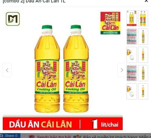 [combo 2] Dầu Ăn Cái Lân 1L