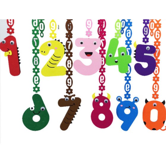 [Hoàn Tiền 10%]Rèm Nỉ Số Học 3D 2 Mặt - Trang Trí Mầm Non, Tiểu Học