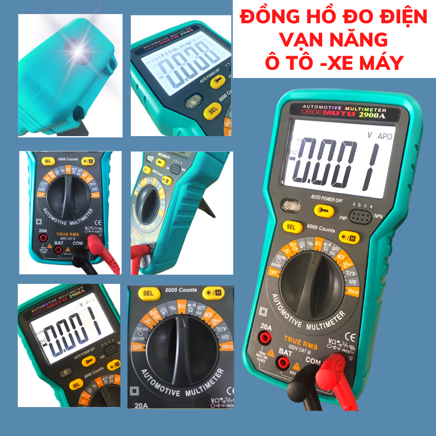 Đồng hồ đo điện đa năng vom cho oto - xe máy