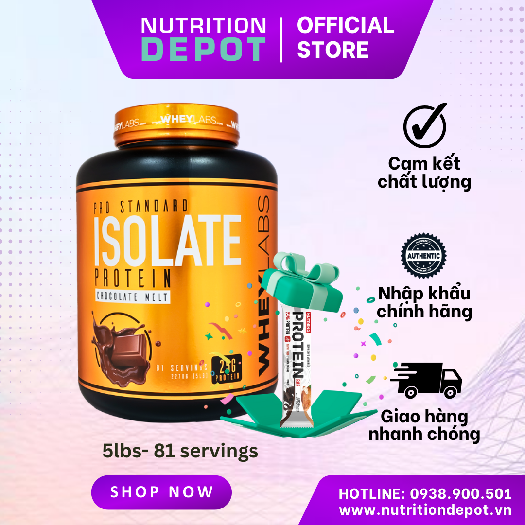 QUÀ TẶNG - Sữa tăng cơ Wheylabs Pro Standard Whey Protein Isolate - Nutrition Depot Vietnam