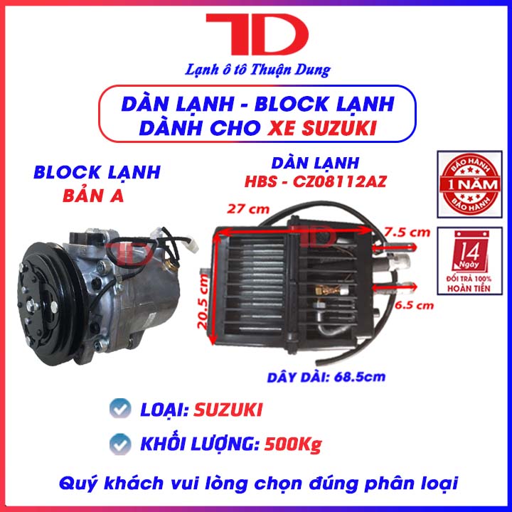 Block điều hòa bản A, Dàn Lạnh HBS - CZ08112AZ dành cho Suzuki 500kg ( Khách hàng lưu ý chọn đúng sản phẩm ) - Vật Tư Điện Lạnh Ô Tô Thuận Dung