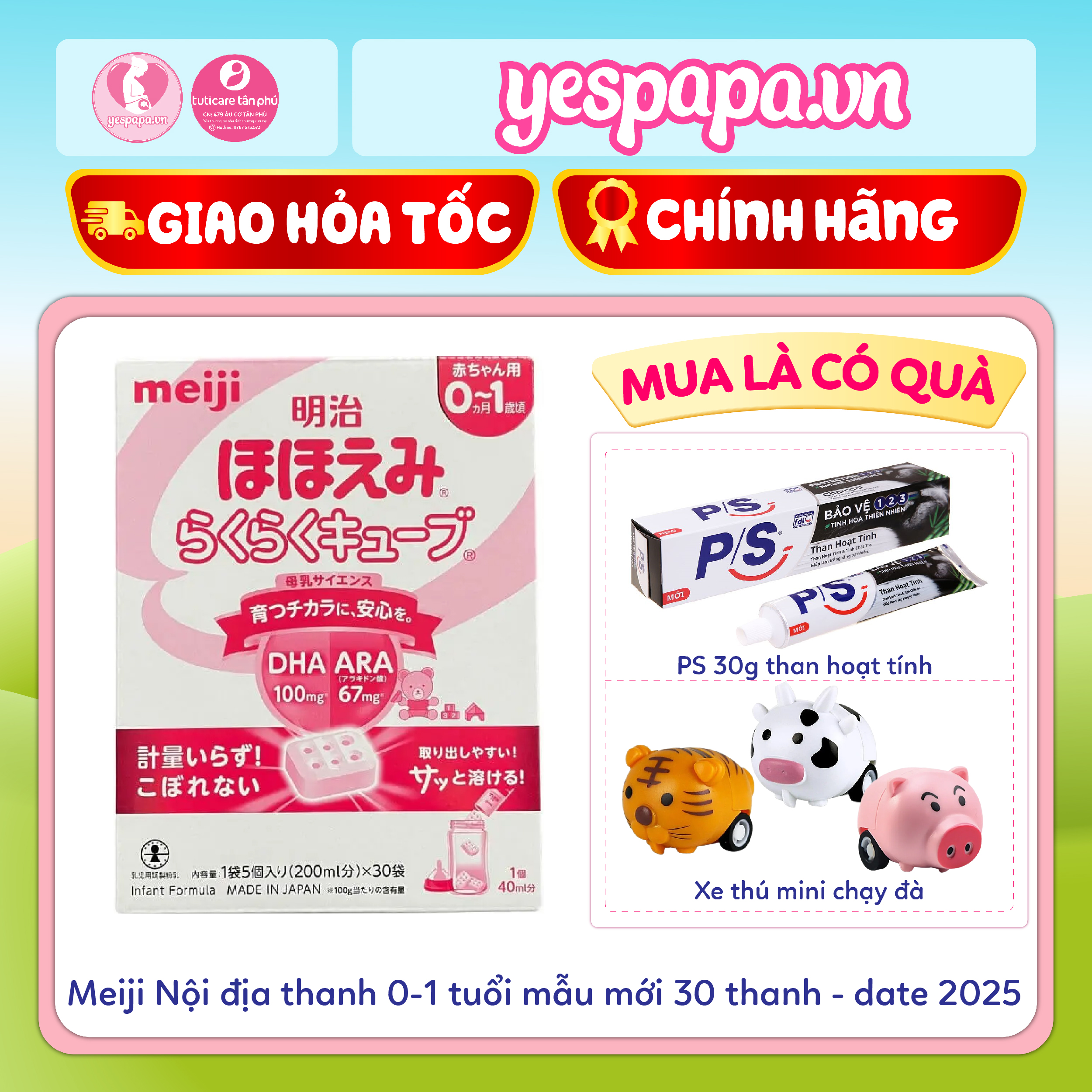 SỮA MEIJI THANH PHA SẴN NỘI ĐỊA NHẬT 0-1 TUỔI HỘP 30 THANH – me&beyespapa