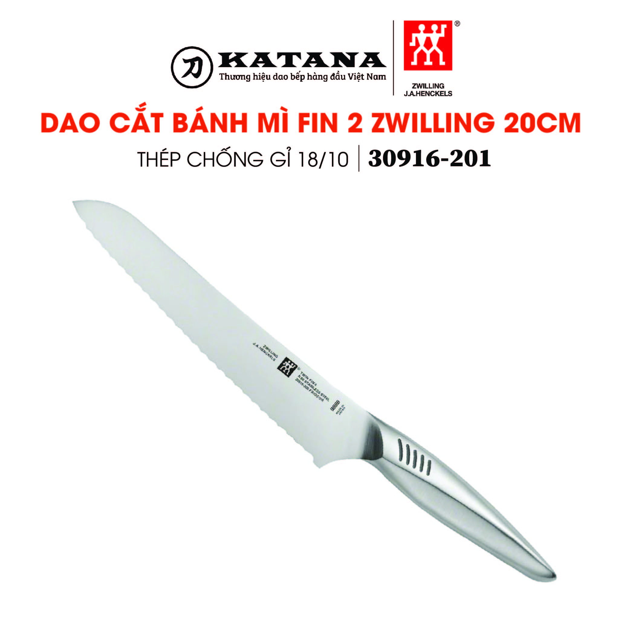 Zwilling - dao bánh mì fin 2 - 20cm