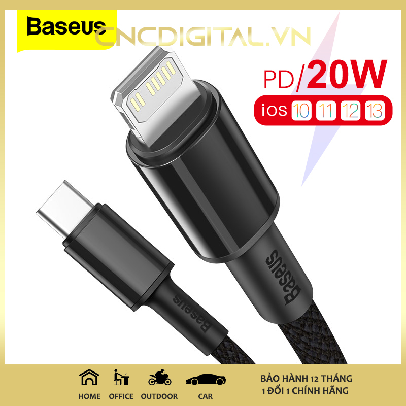 Cáp sạc nhanh siêu bền C to Lightning Baseus Superior Series PD 20W cho iPhone 12/11 Series - Hàng Chính Hãng