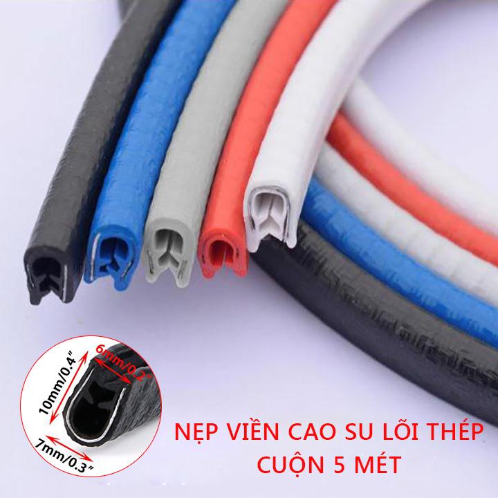 Cuộn nẹp viền cao su chữ U lõi thép trang trí và chống trầy xước viền cánh cửa ô tô