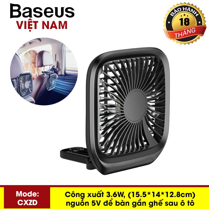 Quạt mini để bàn hoặc gắn ghế sau ô tô Baseus với 3 Tốc Độ làm mát sử dụng nguồn USB dùng cho nhân viên Văn Phòng hoặc trên xe hơi - Phân phối bởi Baseus Vietnam