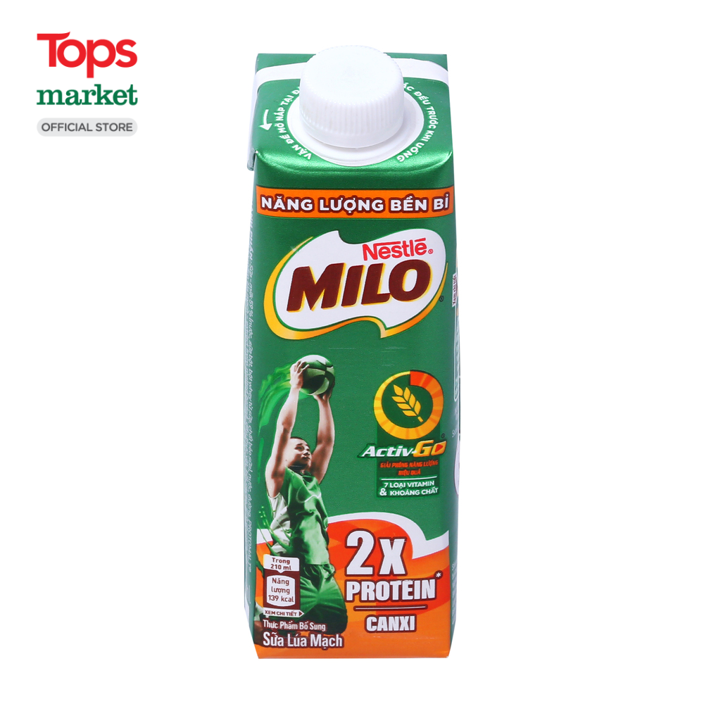 Thức Uống Lúa Mạch Nestlé Milo Teen Protein Canxi 210Ml - Siêu Thị Tops Market