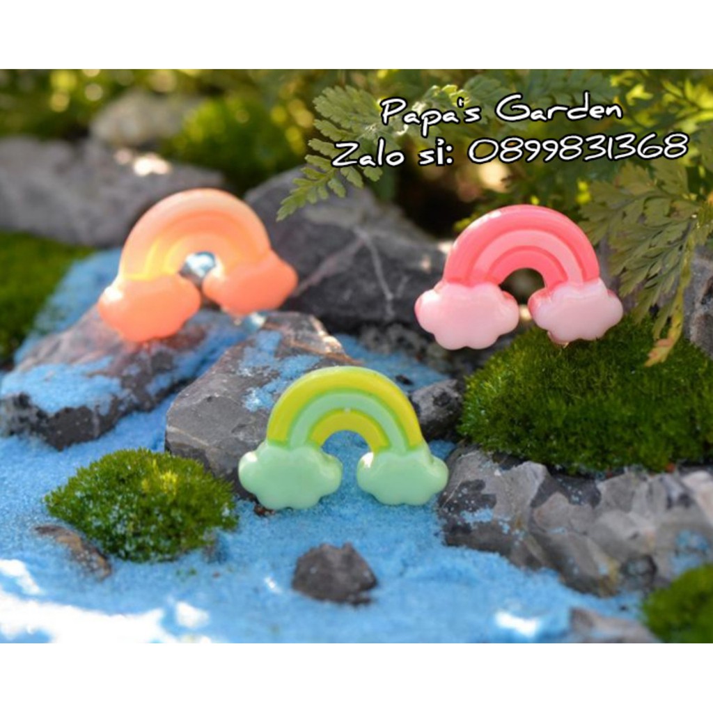 Tiểu cảnh terrarium ❤️ FREESHIP ❤️ Cầu vồng dễ thương mô hình trang trí tiểu cảnh mini tiểu cảnh sen đá