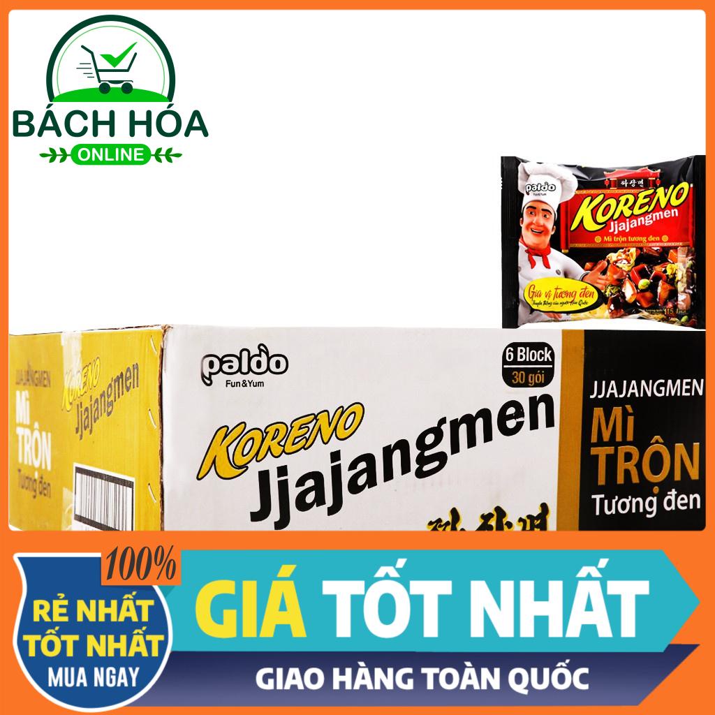 Thùng 24gói MÌ TRỘN TƯƠNG ĐEN KORENO JJAJANGMEN PALDO HÀN QUỐC - Mì Koreno Jjajangmen