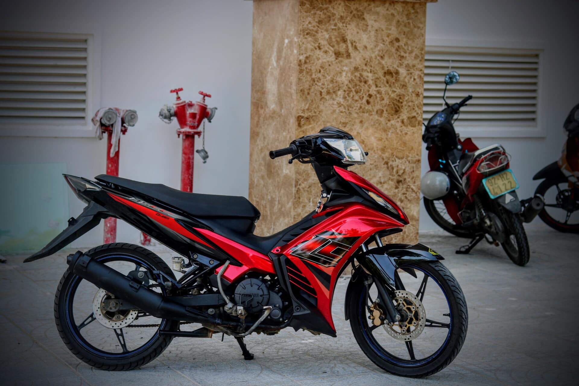 Tem Rời Dán Xe Exciter 135 Mẫu LC Xanh Đỏ Đen Cực Chất, Hàng 3 Lớp Chất Lượng Cao