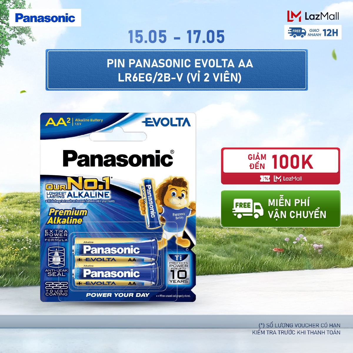Panasonic Evolta Aa Lr6Eg/2B-V Battery - Genuine Product