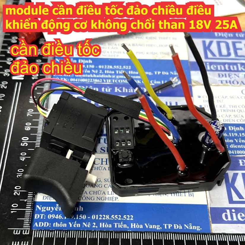 Combo module cần điều tốc đảo chiều điều khiển động cơ không chổi than 18V 25A kde9575