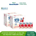 Combo 2 Thùng 24 hộp Sữa nước pha sẵn Nutifood GrowPLUS+ Vị Dâu Sữa hộp 110ml - Hỗ trợ phát triển cân nặng